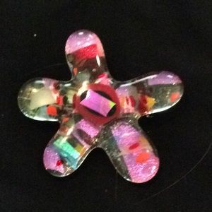 Colorful glass pin